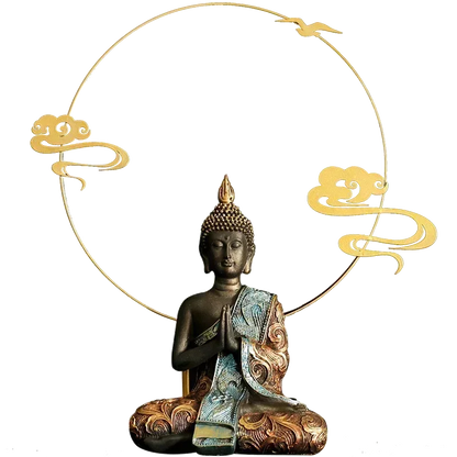 Große Buddha-Statue Thailand grün Harz handgefertigt Skulptur Meditation Deko